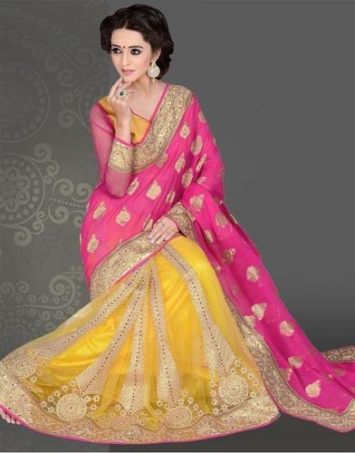 Swaragini Heavy Work Net Viscose Designer Saree - Asj1090