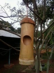 Bamboo Bird Nest With Coconut Shell Top