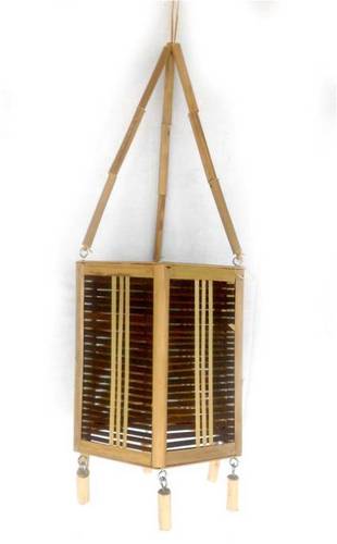 Bamboo Hanging Lamp With Holder And Wire