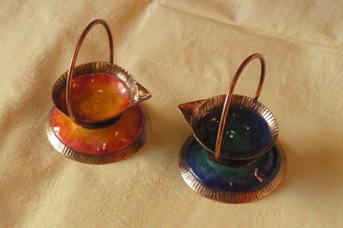 Copper Handle Diya