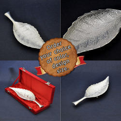 Silver Plated Brass Leaf Shaped Large Serving Trays