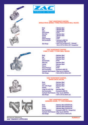 ZAC Ball Valve