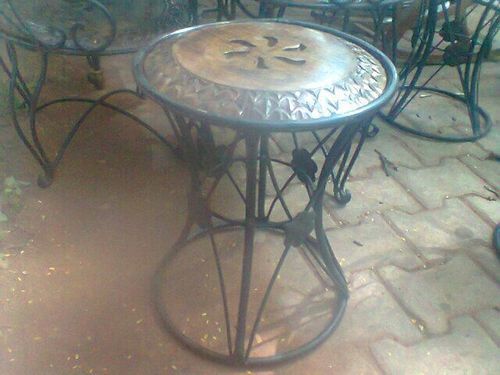 Wrought Iron Wooden Table Stool