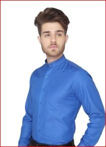 Silver And Copper Brown Blue Slim Fit Shirts