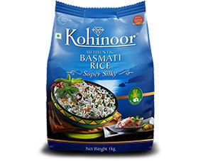 Kohinoor Super Silky Basmati Rice - Long Grain, Irresistible Aroma & Pearl-like Shine