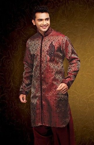 Semi Brocade Rajneeti Kurta