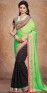 Dashing Green And Black Jacquard Saree With Blouse