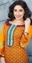 Graceful Yellow And Purple Cotton Kurti