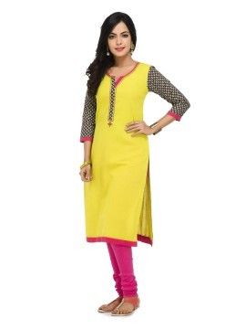 Lime Green and Black Kurti