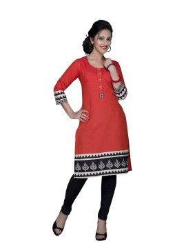 Orange and Black Kurti