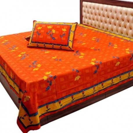 Jaipuri Print Double Bed Sheet With Pillow Covers
