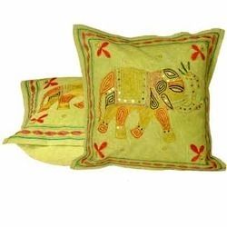 Fine Zari Embroidery Cushion Cover