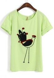 Embroidery Round Neck T-Shirt