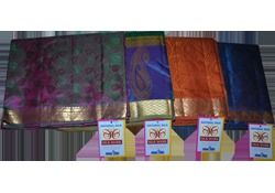 Powerloom Woven Emboss body Jari Border and Pallu Saree