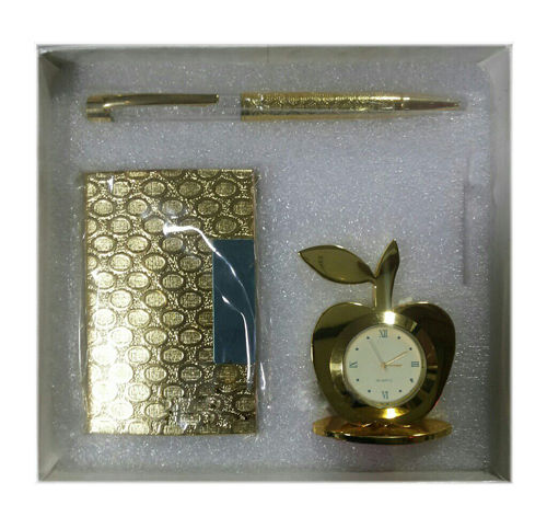 Corporate Gift Set (Crystal Pen, Business Card Holder And Table Clock) Usage: Office Desk