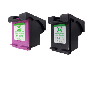 हेवलेट पैकार्ड HP 60XL हाई यील्ड D8J61BN, (2 पैक) के लिए पुनर्निर्मित इंक कार्ट्रिज CC641WN CC644WN - काला और त्रि-रंग