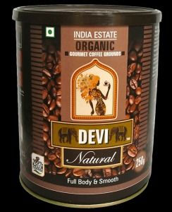 250g Natural India Estate Organic Coffee Grounds