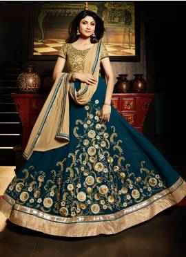 Beguiling Blue Georgette Party Wear Anarkali Salwar Kameez