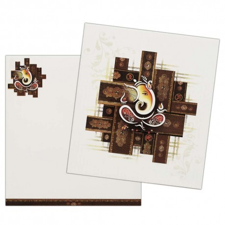 Exquisite Designer Ganesha Wedding Invitation Cards