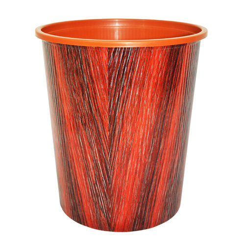 Wood Design Plastic Open Top Waste Bin for Home (B06-932WOOD)