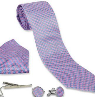  स्टाइलिश पिंक (गुलाबी) और नीला टाई सेट