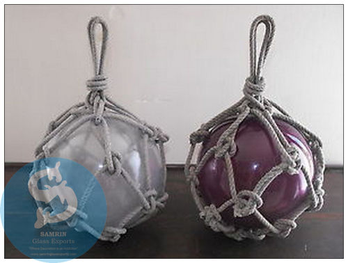 Glass Ball With Net Rope Finish