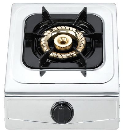 Stainless Steel Gas Stove Cooktop With Brass Burner Cap