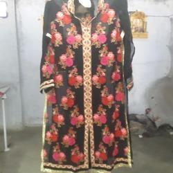 Black Aari Embroidery Job Work