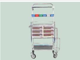 Stainless Steel ICU Crash Cart Trolley