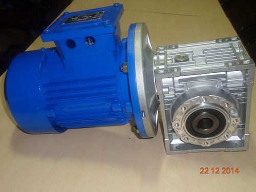 Blue Aluminum Worm Gear Box With Motor