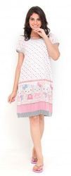 Camey White Knee Length Nightdress