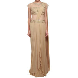 Beige Saree Gown