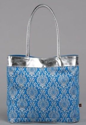 Printed Blue Color Jute Bag (Anokhi)