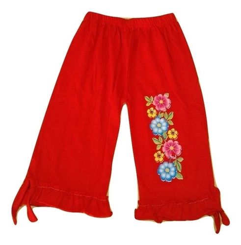 Kids Cotton 3/4 Printed Shorts With Frill Bottom