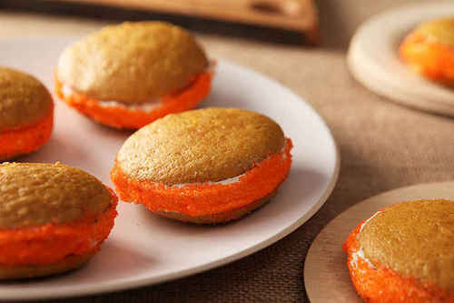 Pumpkin Spiced Whoopie Pies With Ginger Cream