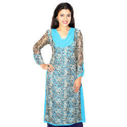 Printed Lace Jacket Kurti