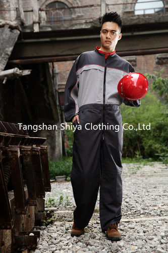 Hi Vis Labor Coverall With Red Reflective Piping