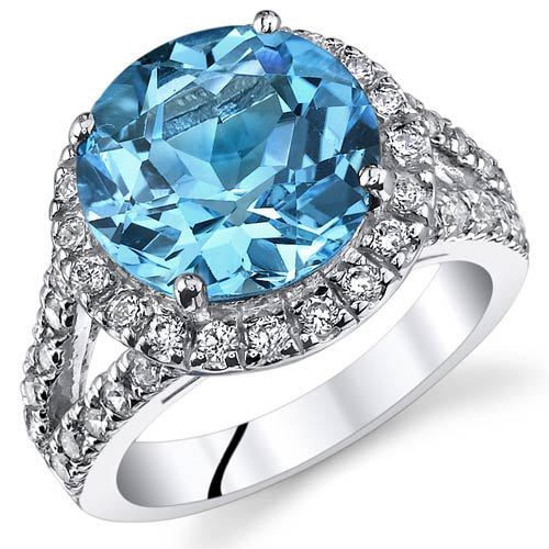 Swiss Blue Topaz Ring  Light Source: Energy Saving