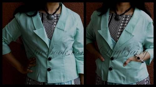 Pastel Green Linen Summer Jacket