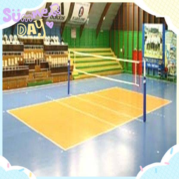 Silver Portable Volleyball Court Sports Flooring