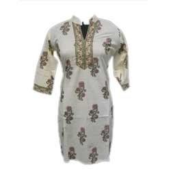 Ladies Cotton White Kurtis