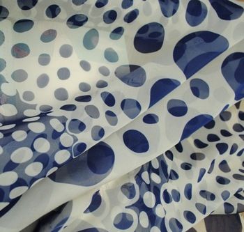 Printed Polyester Chiffon Dot Fabric