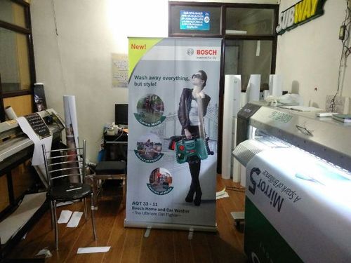 Silver Advertising Standees