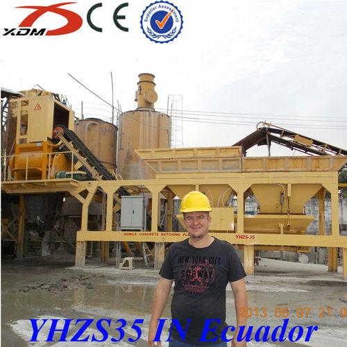 Mobile Concrete Batching Plant - Twin-Shaft Compulsory Mixer Pneumatically Controlled Aggregate Batcher with Multi-Angle Stirring Arm