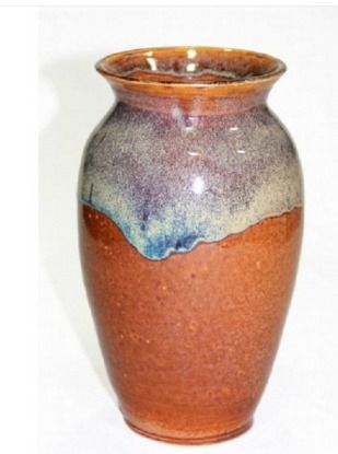 Duo Tone Brick Red Ceramic Vase