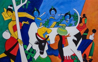 Krishna And Gopis Painting