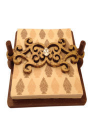 Brown And Gold Textured Napkin Tray