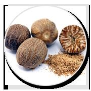Nutmeg with and without Shell