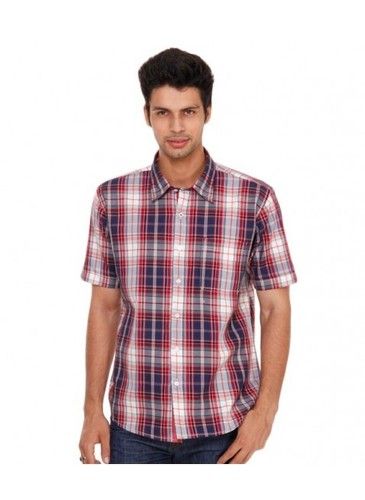 Ice Red And Navy Checkered Shirt