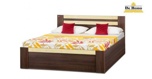 Woody King Bed With Box Storage In Acacia Dark